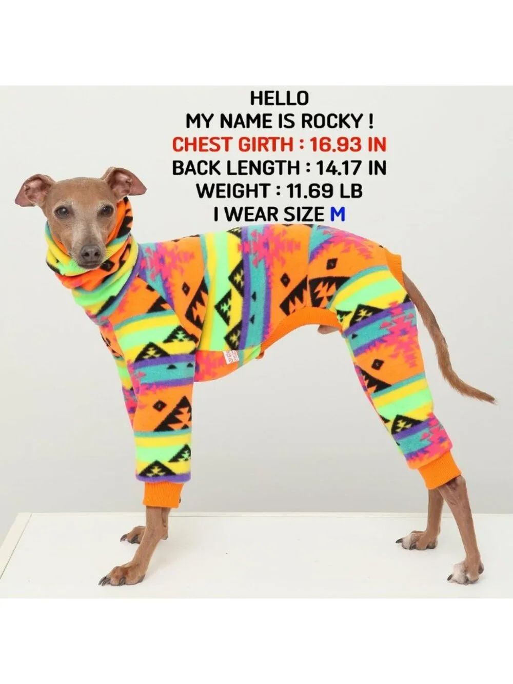 Cozy Nordic Fleece Turtleneck Sweater for Italian Greyhound & Whippet - Orange